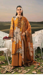 Mbasics by Maria B | Fall 2025 Unstitched Luxury 3-Piece Collection | Digital Print & Organza Embroidery 08-A
